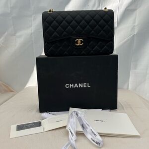 ****SOLD*** Chanel Jumbo Classic Double Flap in Caviar Leather and Gold hardware